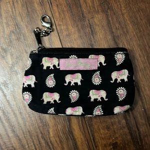Retired Vera Bradley Pink Elephant ID Zipper Coin Purse/Wallet